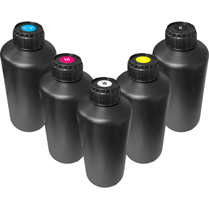 Audley Neutral UV DTF Ink Set – 1L Bottles (CMYK, White, Varnish)